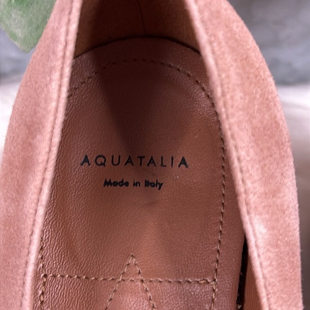 Aquatalia Blush Pink Suede Block Heel Pumps - Picture 11 of 11